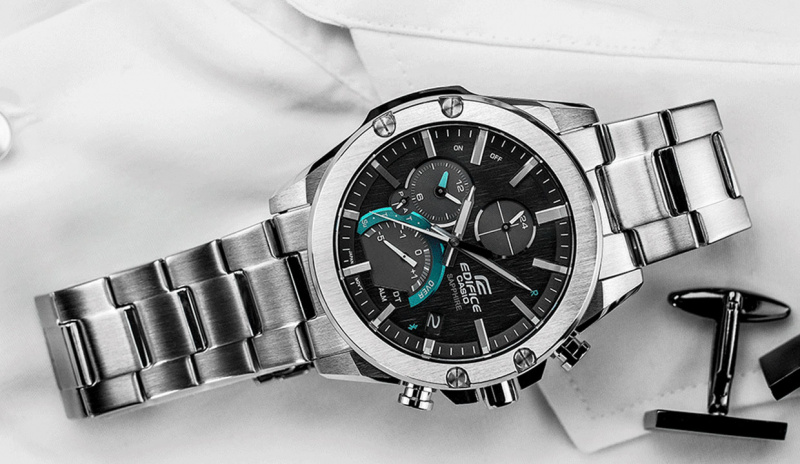 Часы EDIFICE с новым многофункциональным механизмом в тонком элегантном корпусе.